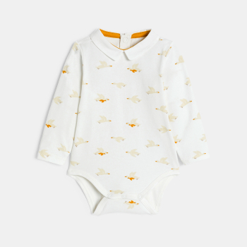 سترة جيليه من نسيج صوف الشيربا وبنطلون)سروال( من المخمل وقميص بودي أصفر للصبيان حديثي الولادة